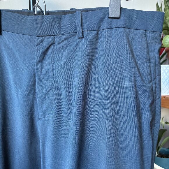 Theory's Men Wool Jake Pant in Eclipse (Navy Blue w/ Tonal Pattern) - Size 34 - Picture 5 of 6